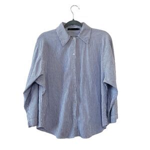 JET John Eshaya Striped Cotton Button Down Shirt Women's One Size